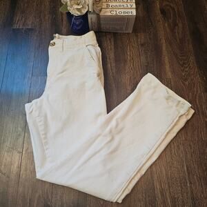 Faherty Jeans Cream Straight Leg High Rise Pant Organic Cotton Jean 25